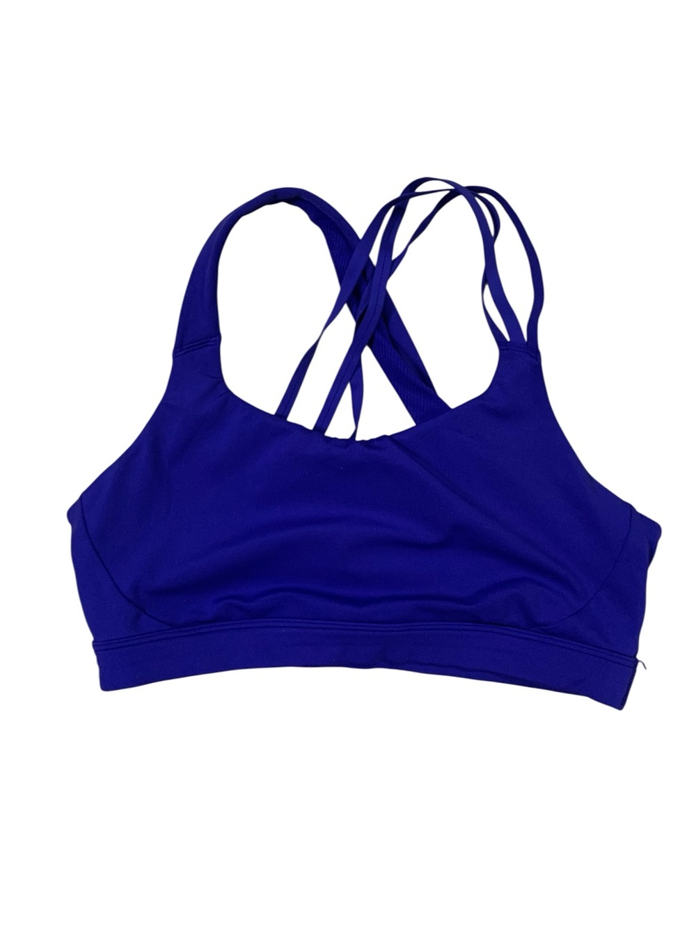 Athleta Blue Strappy Sports Bra L Yoga Running Gym Activewear 54081-17